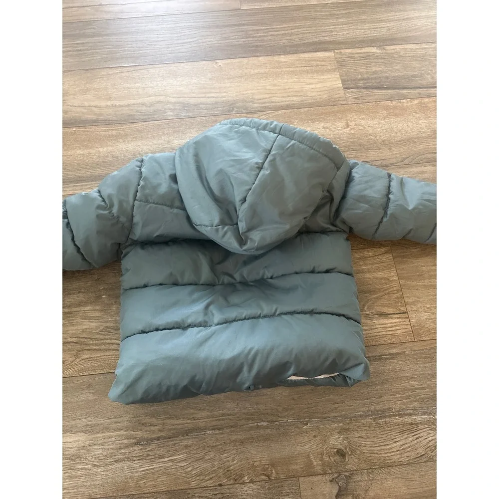 Ozark Trail Toddler Blue Sherpa Lined Puffer Jacket Hooded Coat 3T